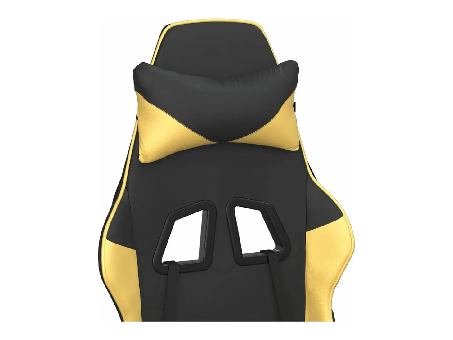 Cadeira gaming massagens couro artificial preto e dourado