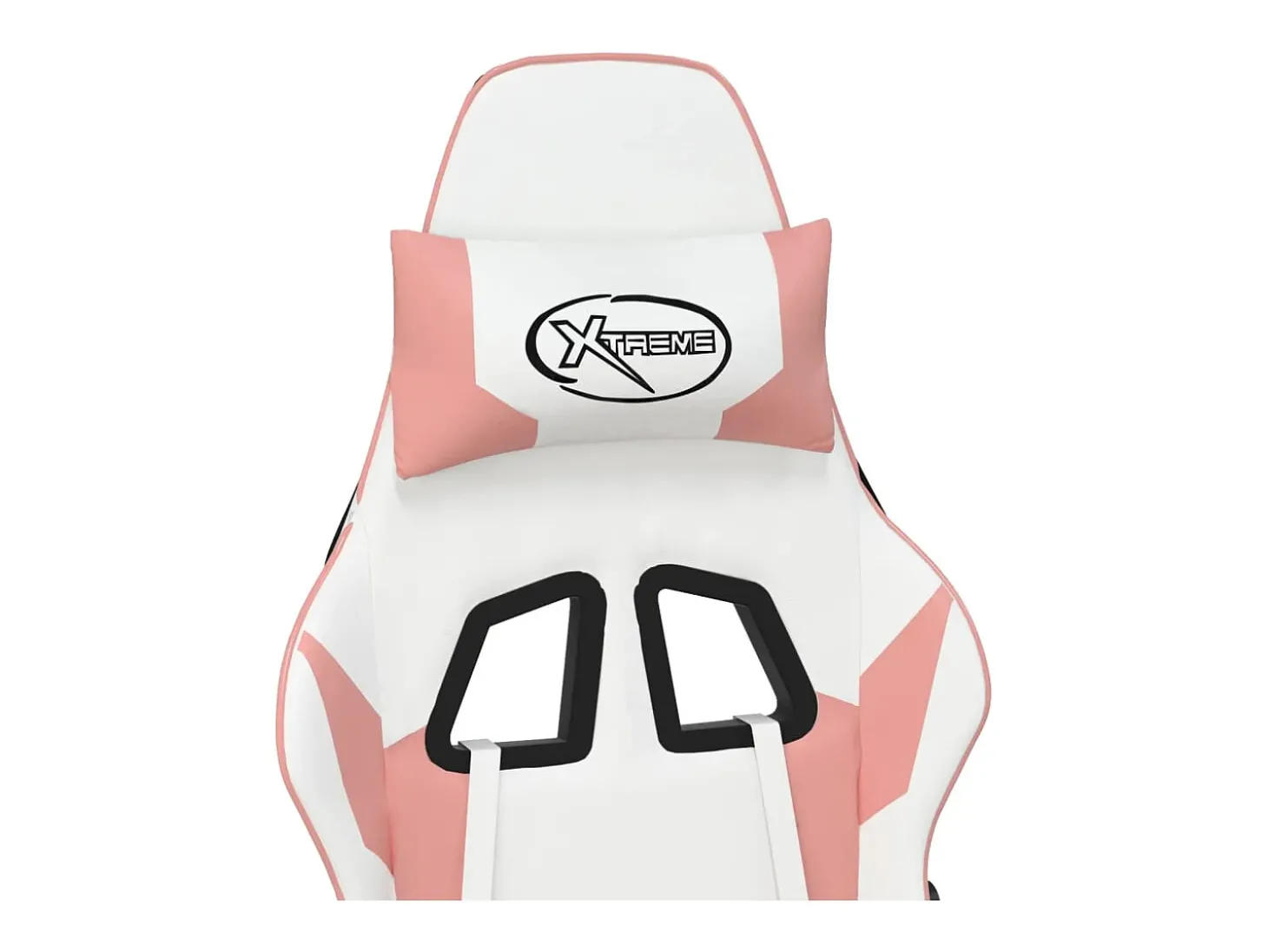 Cadeira gaming massagens couro artificial branco e rosa