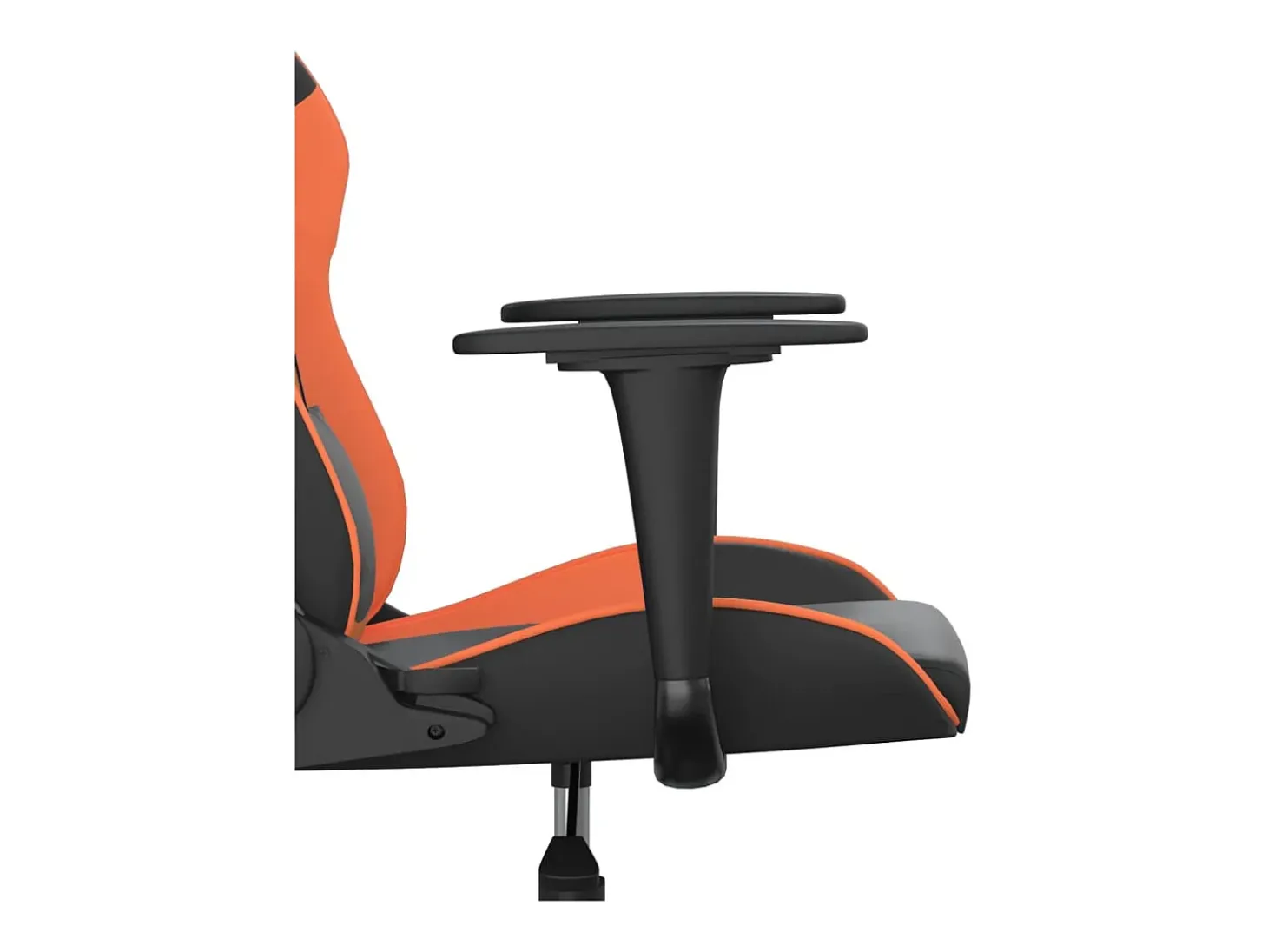 Cadeira gaming massagens couro artificial preto e laranja