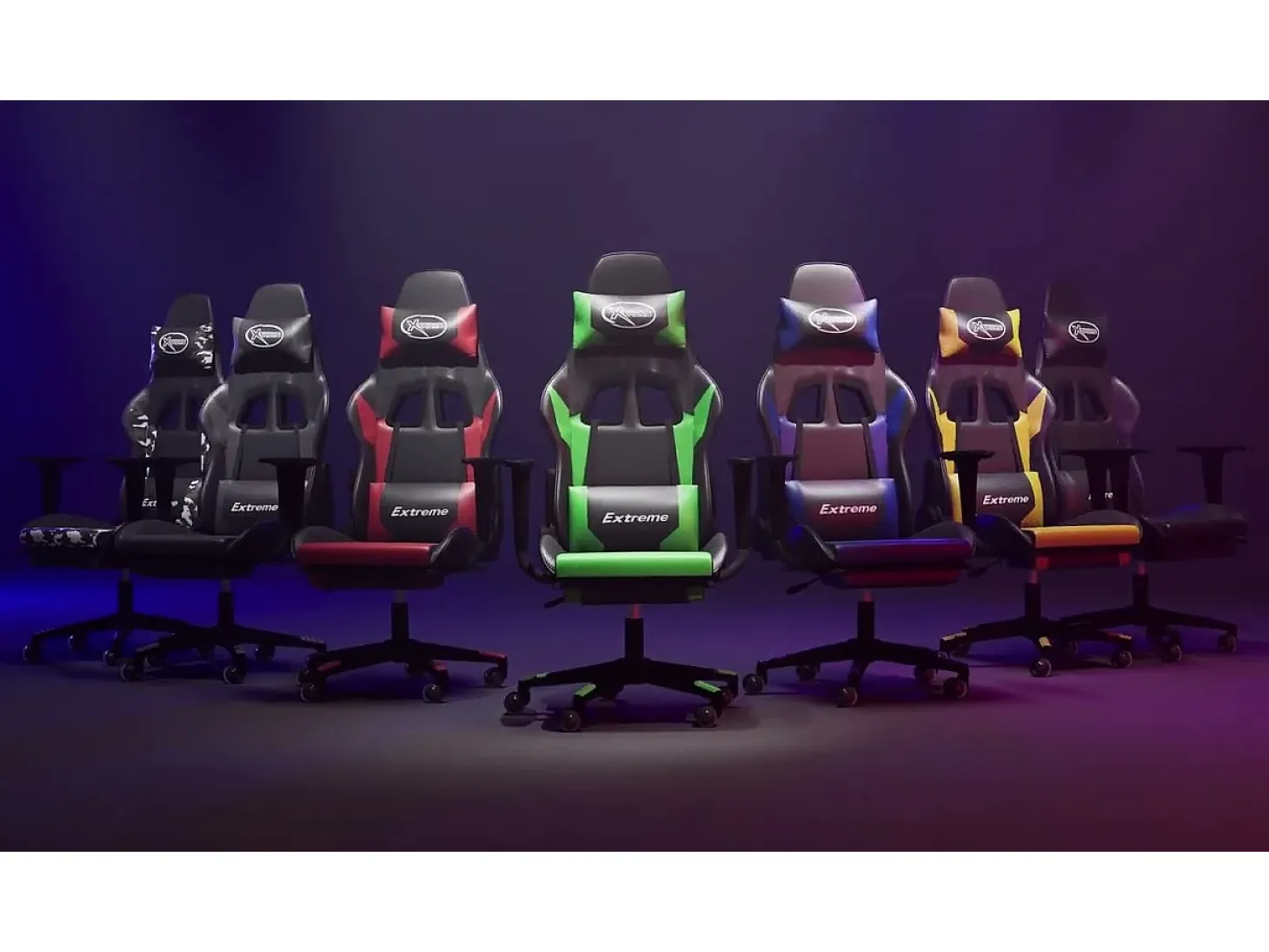 Cadeira gaming massagens c/ apoio pés couro artif. branco/rosa