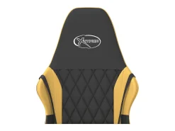 Cadeira gaming massagens couro artificial preto e dourado