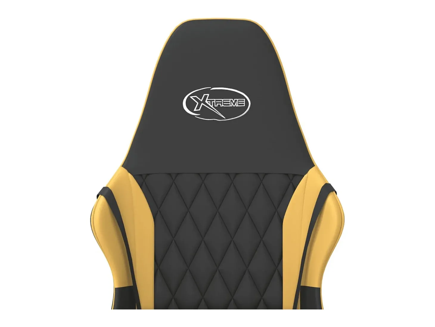 Cadeira gaming massagens couro artificial preto e dourado
