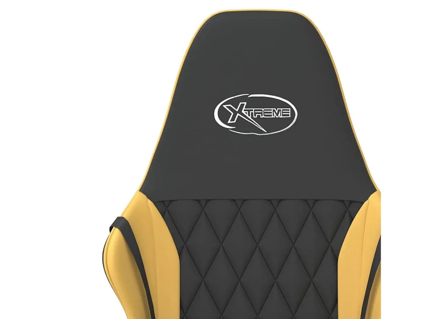 Cadeira gaming massagens couro artificial preto e dourado