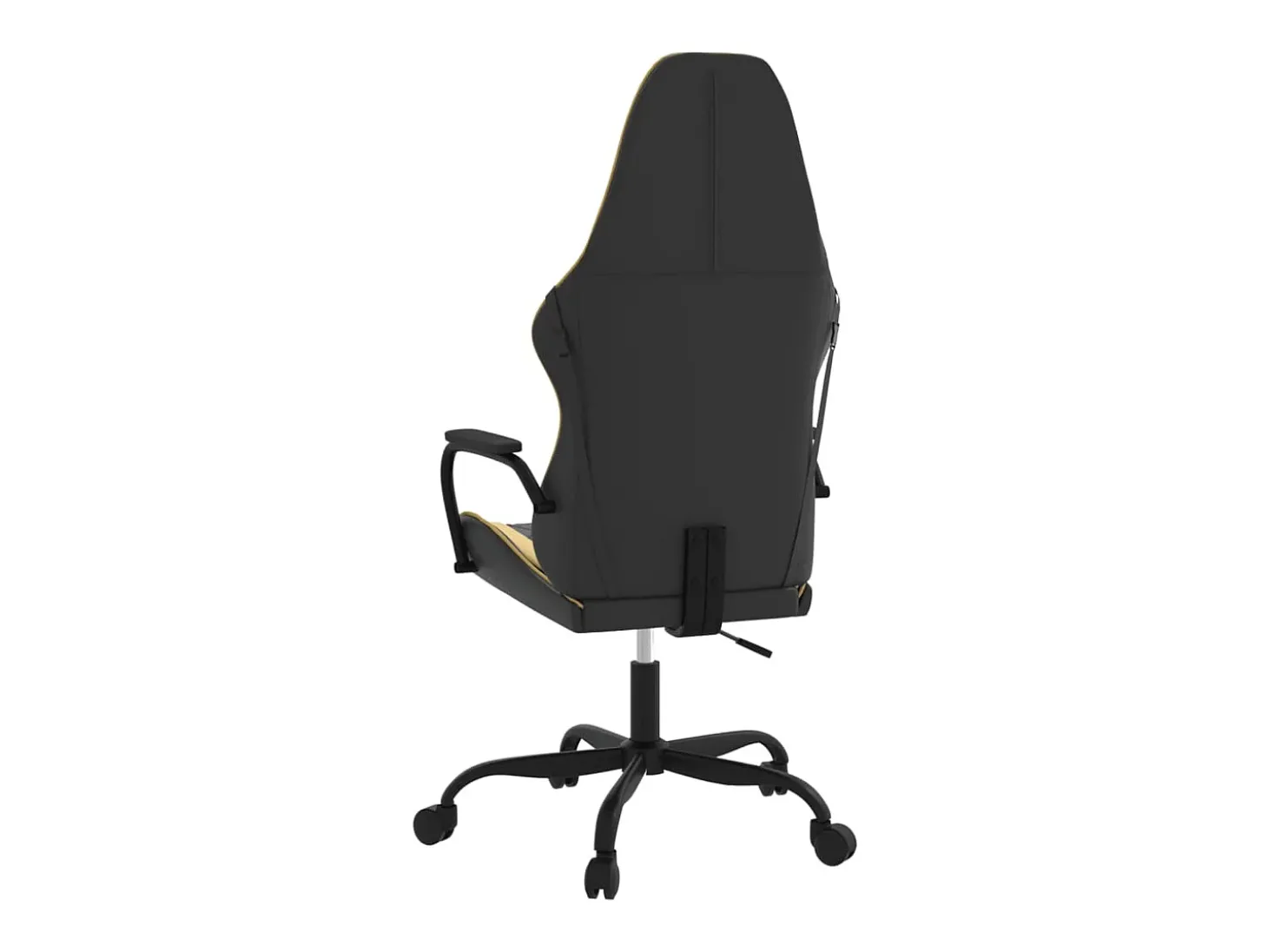 Cadeira gaming massagens couro artificial preto e dourado
