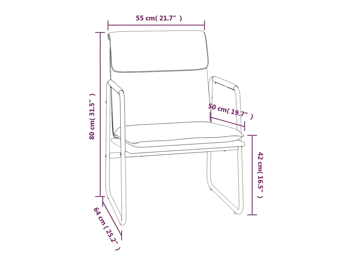 Cadeira lounge 55x64x80 cm tecido cor creme
