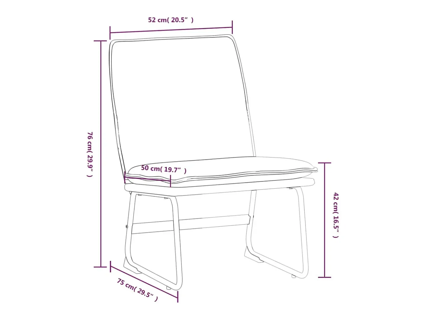 Cadeira lounge 52x75x76 cm tecido cor creme