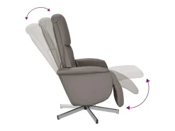 Cadeira massagens reclin. com apoio pés tecido cinza-acastanhado SHL73490