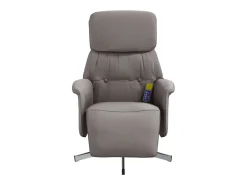 Cadeira massagens reclin. com apoio pés tecido cinza-acastanhado SHL73490