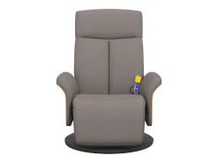 Cadeira massagens reclin. com apoio pés tecido cinza-acastanhado SHL275344