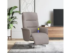 Cadeira massagens reclin. com apoio pés tecido cinza-acastanhado SHL121367
