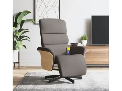 Cadeira massagens reclin. com apoio pés tecido cinza-acastanhado SHL512810