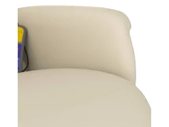 Cadeira massagens reclinável comapoio pés couro artificial creme SHL449399