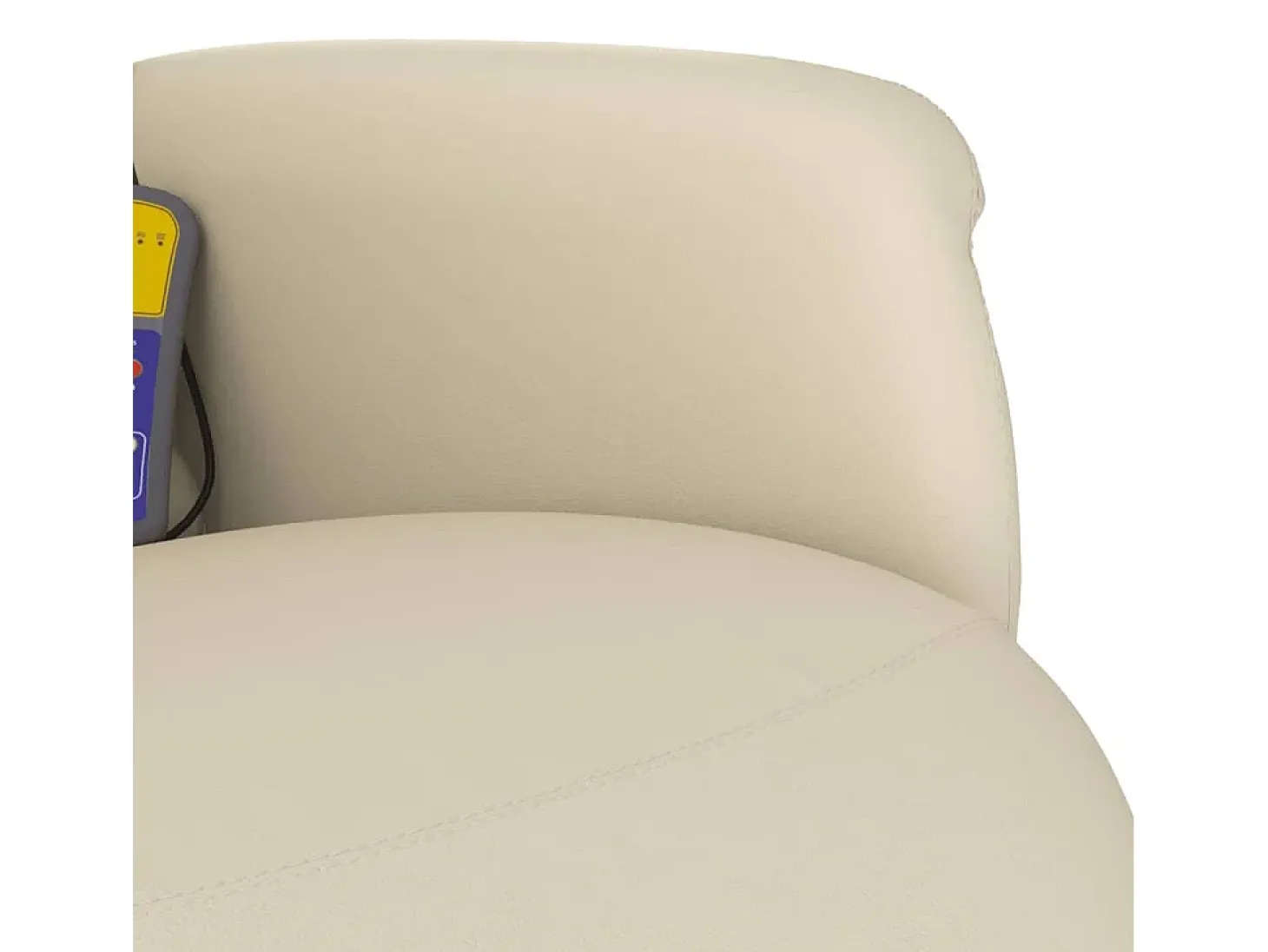 Cadeira massagens reclinável comapoio pés couro artificial creme SHL449399