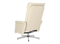 Cadeira massagens reclinável comapoio pés couro artificial creme SHL449399