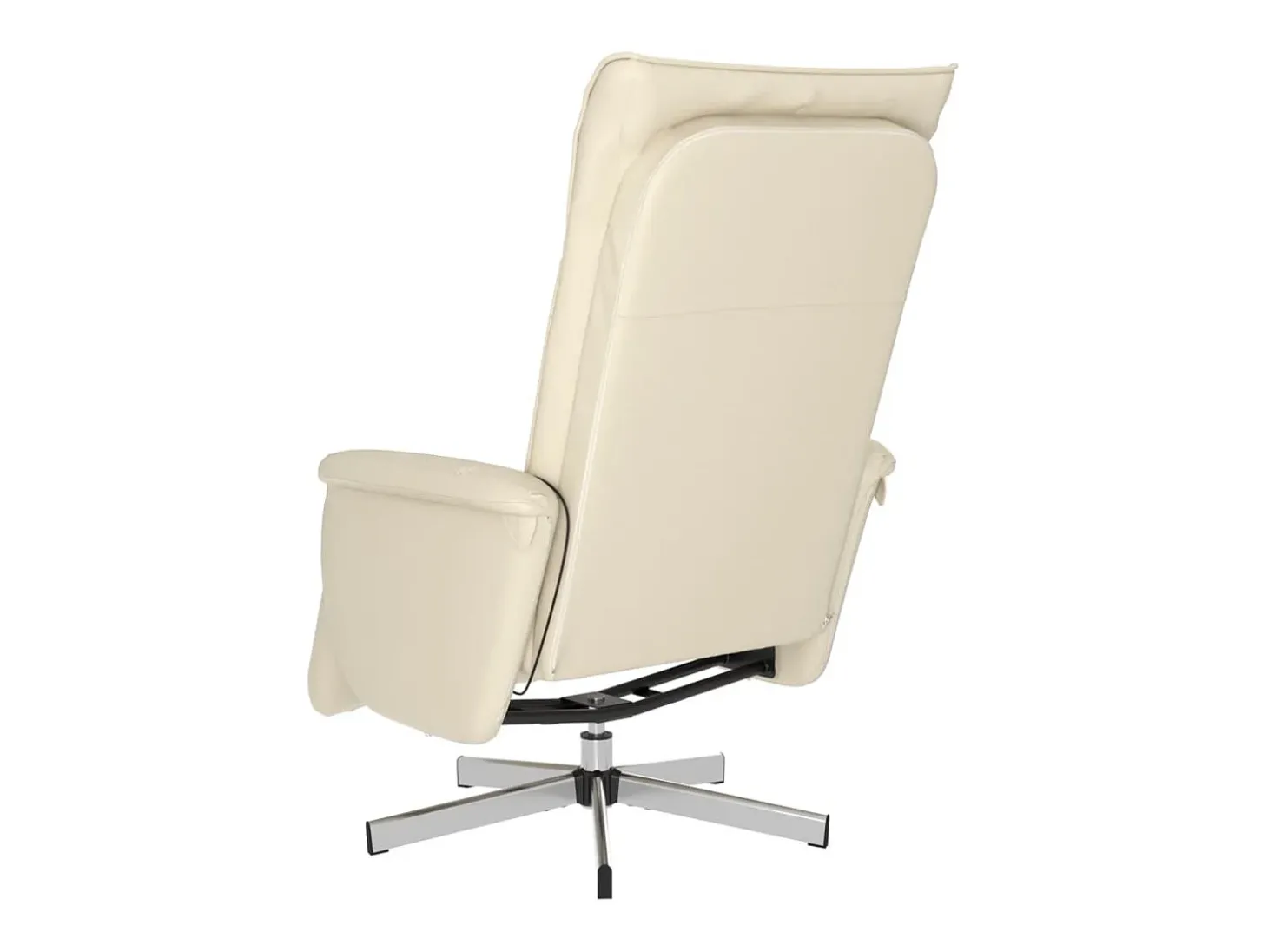 Cadeira massagens reclinável comapoio pés couro artificial creme SHL449399