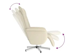 Cadeira massagens reclinável comapoio pés couro artificial creme SHL449399