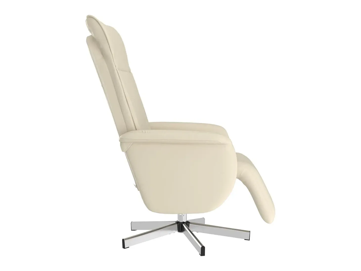 Cadeira massagens reclinável comapoio pés couro artificial creme SHL449399