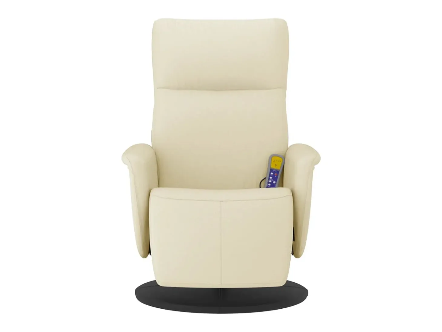 Cadeira massagens reclinável comapoio pés couro artificial creme SHL385131