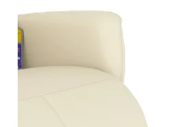 Cadeira massagens reclinável comapoio pés couro artificial creme SHL385131
