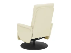 Cadeira massagens reclinável comapoio pés couro artificial creme SHL385131