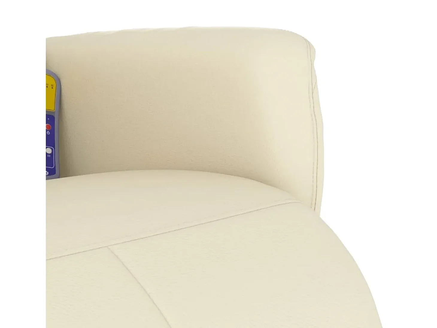 Cadeira massagens reclinável comapoio pés couro artificial creme SHL385131
