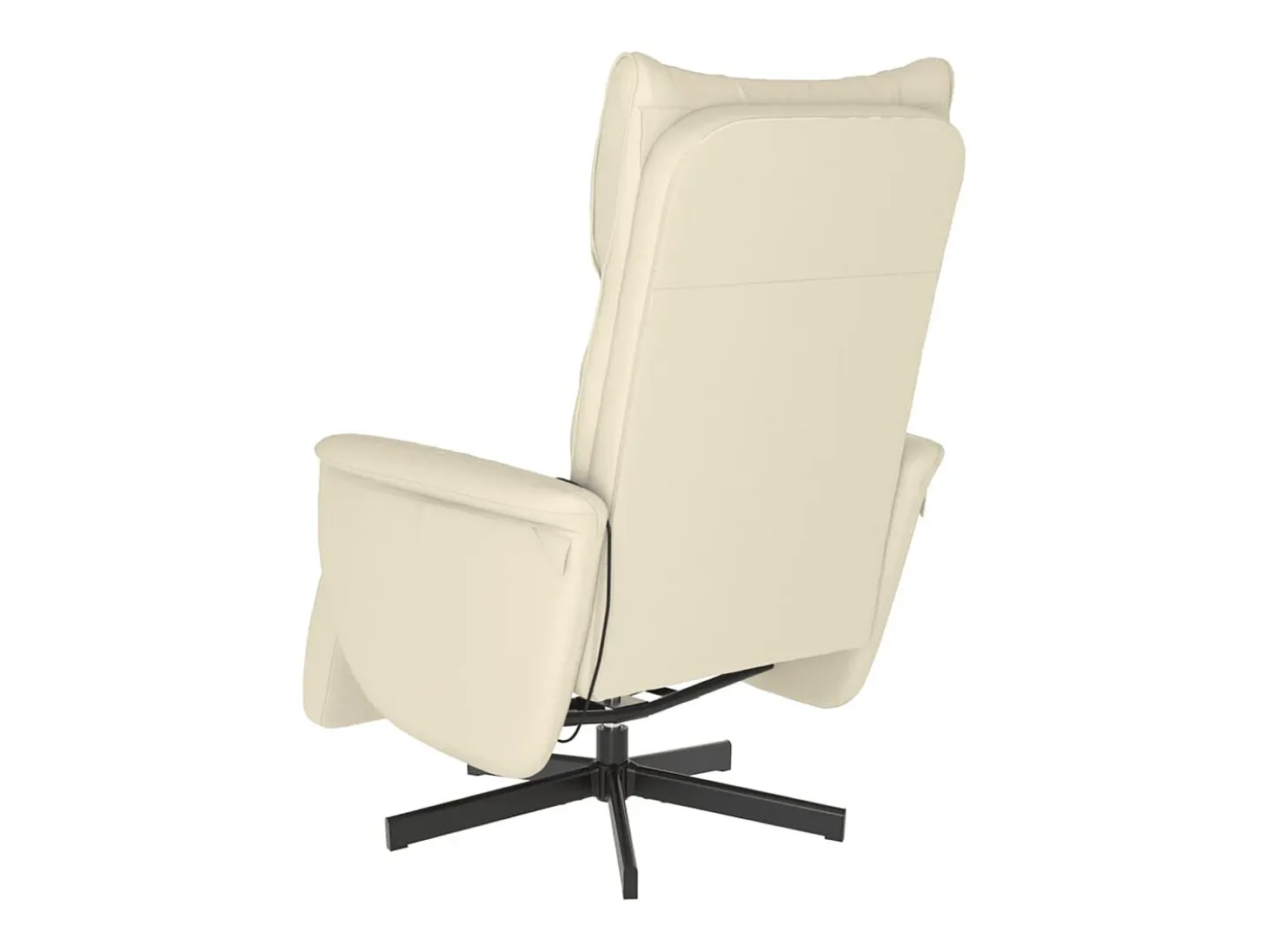 Cadeira massagens reclinável comapoio pés couro artificial creme SHL659329
