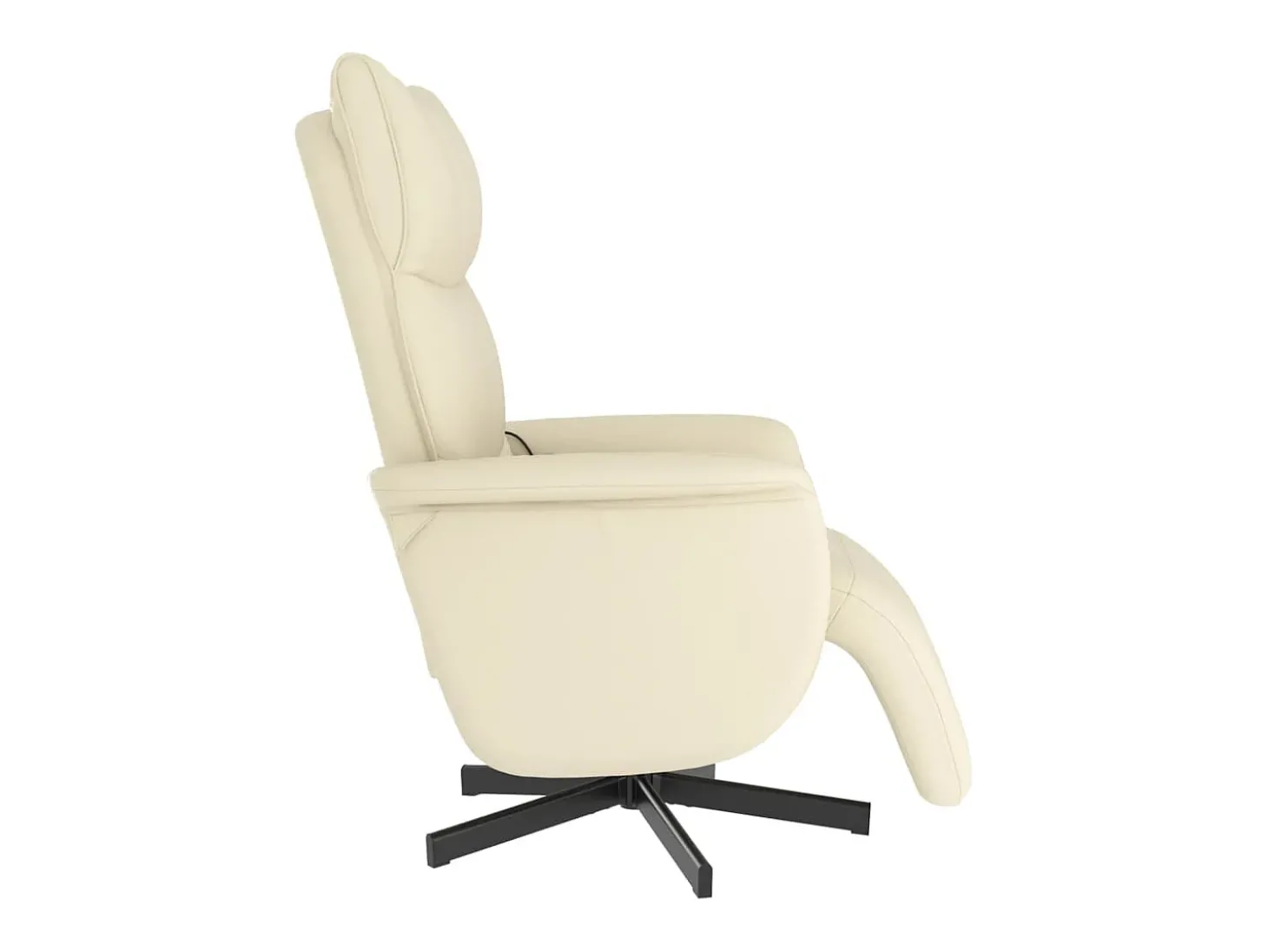 Cadeira massagens reclinável comapoio pés couro artificial creme SHL659329