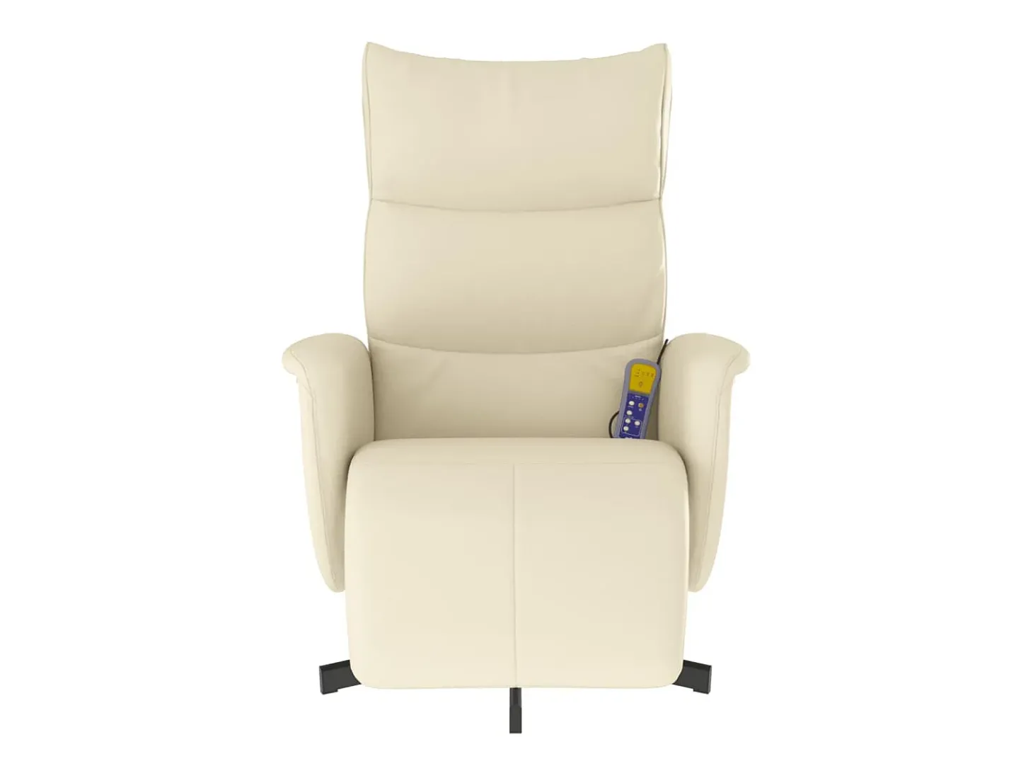 Cadeira massagens reclinável comapoio pés couro artificial creme SHL659329