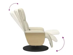 Cadeira massagens reclinável comapoio pés couro artificial creme SHL132072