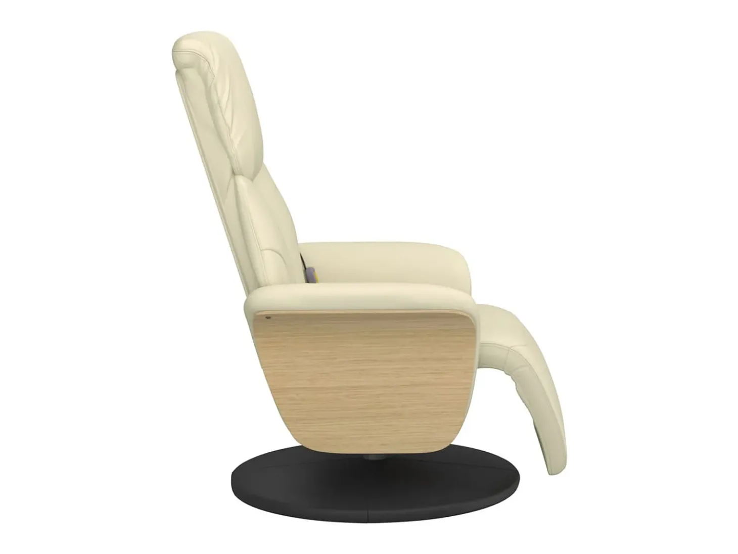 Cadeira massagens reclinável comapoio pés couro artificial creme SHL132072