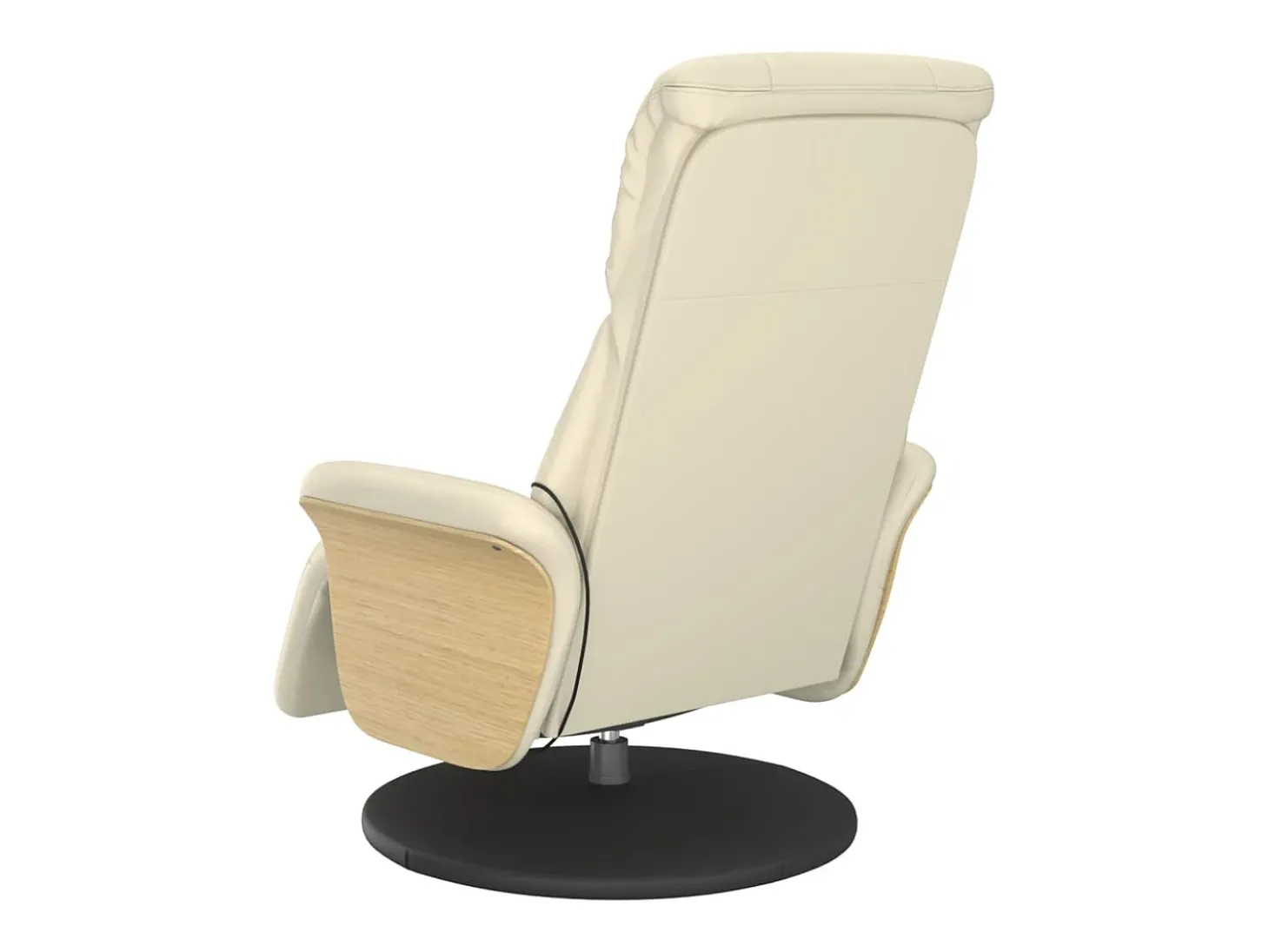 Cadeira massagens reclinável comapoio pés couro artificial creme SHL132072