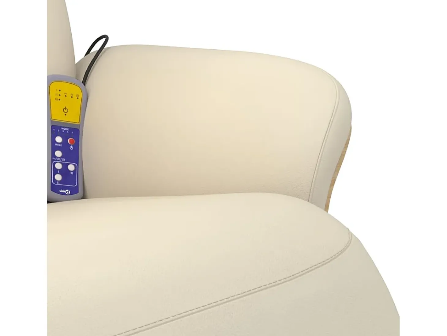 Cadeira massagens reclinável comapoio pés couro artificial creme SHL132072