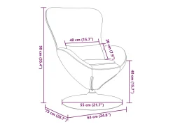 Cadeira ovo Cinzento-claro 63 x 73 x 90 cm tecido
