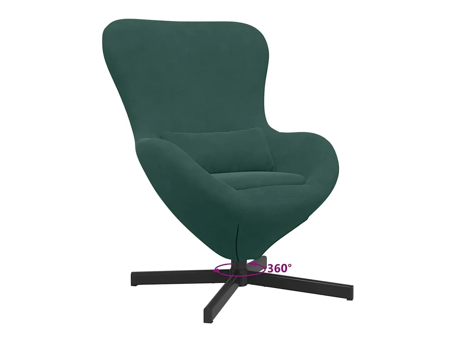 Cadeira ovo Verde Escuro 63 x 73 x 90 cm Veludo