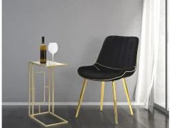 CADEIRA PARIS PRETO/DOURADO CONJUNTO 2 PCS CM 51X59X79