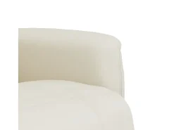 Cadeira reclinável com apoio de pés couro artificial cor creme