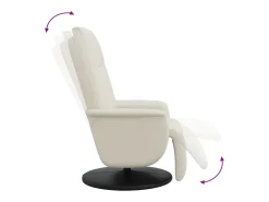 Cadeira reclinável com apoio de pés couro artificial cor creme