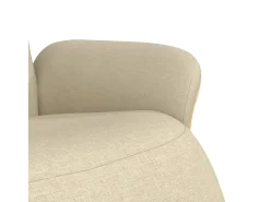 Cadeira reclinável com apoio de pés tecido creme