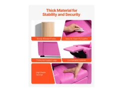 Cadeira Reclinável SucceBuy para Crianças, Cadeira Relaxante Ergonómica, com Porta-Copos e Bolsos, Encosto Ajustável de 101° a 121°, para Quartos Infantis, Rosa