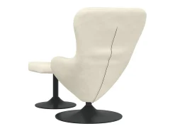 Cadeira Relax | Cadeira com Puff Creme 63x73x90 cm Veludo SHL93542