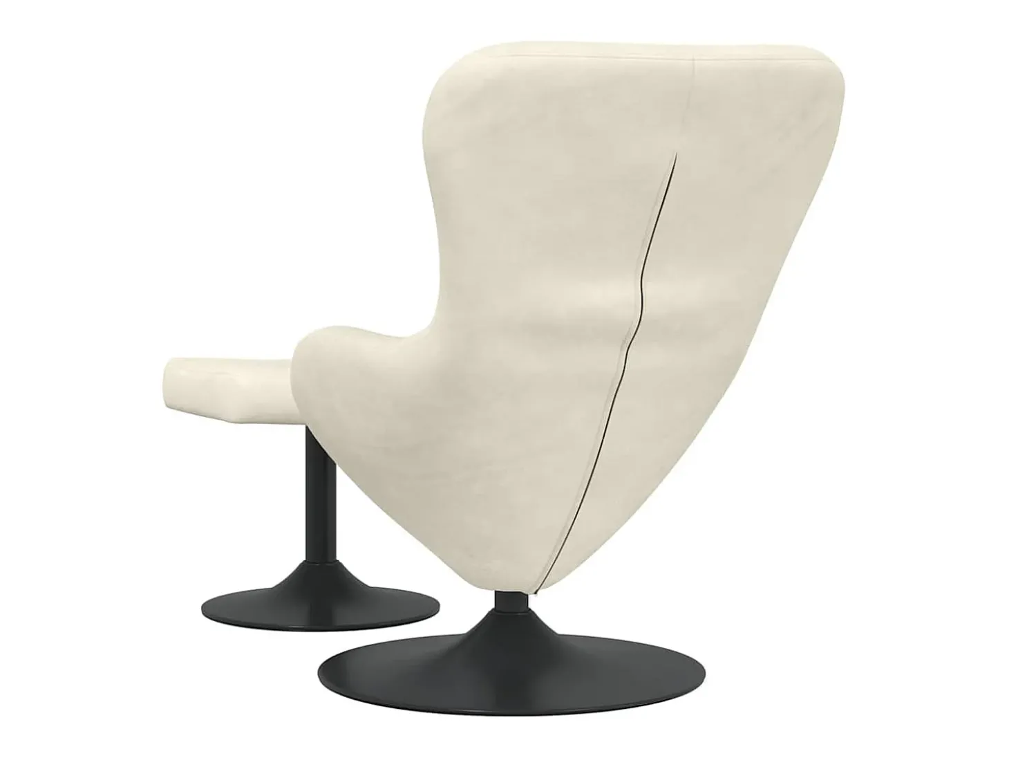 Cadeira Relax | Cadeira com Puff Creme 63x73x90 cm Veludo SHL93542