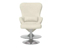 Cadeira Relax | Cadeira com Puff Creme 63x73x90 cm Veludo SHL93542