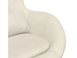 Cadeira Relax | Cadeira com Puff Creme 63x73x90 cm Veludo SHL93542