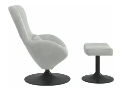Cadeira Relax | Cadeira com Puff Cinzento-claro 63x73x90 cm Veludo SHL26587