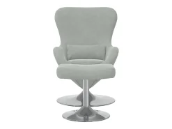 Cadeira Relax | Cadeira com Puff Cinzento-claro 63x73x90 cm Veludo SHL26587