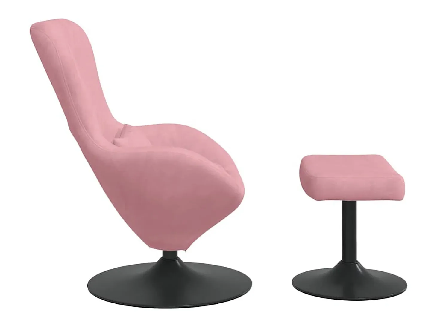 Cadeira Relax | Cadeira com Puff Rosa 63x73x90 cm Veludo SHL297162
