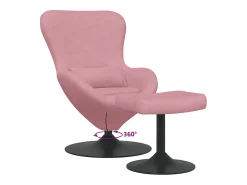 Cadeira Relax | Cadeira com Puff Rosa 63x73x90 cm Veludo SHL297162