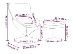 Cadeira Relax | Cadeira com Puff Rosa 63x73x90 cm Veludo SHL297162