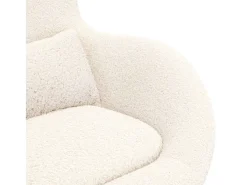 Cadeira Relax | Cadeira ovo Creme 63x73x90 cm Tecido Curly Semelhante à Lã SHL427673