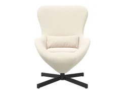 Cadeira Relax | Cadeira ovo Creme 63x73x90 cm Tecido Curly Semelhante à Lã SHL427673